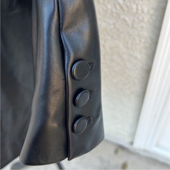 Good American Women's Black Faux Leather Blazer Jacket Size 4 - ( XL ) - Picture 3 of 14